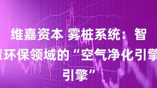 维嘉资本 雾桩系统：智慧环保领域的“空气净化引擎”